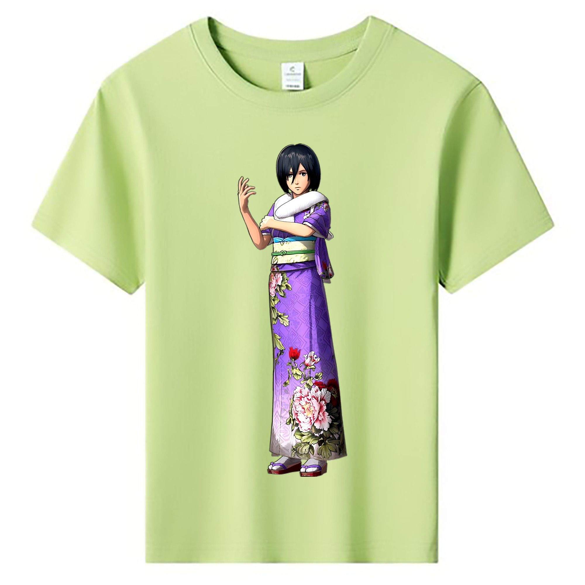（画像用） 進撃の巨人 ミカサ·アッカーマン Attack on Titan Mikasa Ackerman 綿100％キッズTシャツ（フロントプリント）